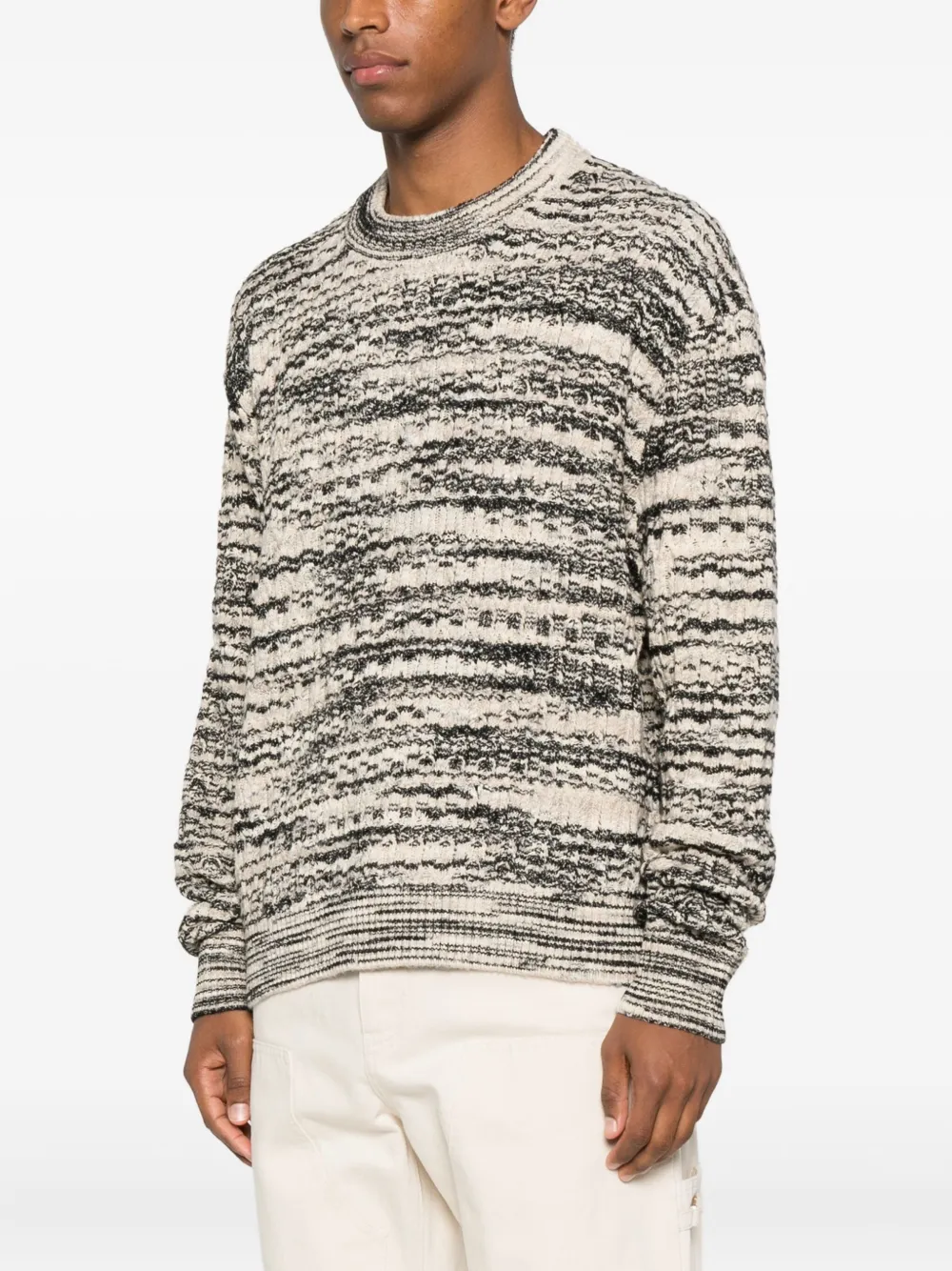 Axel Arigato marl-knit crew-neck sweater Zwart