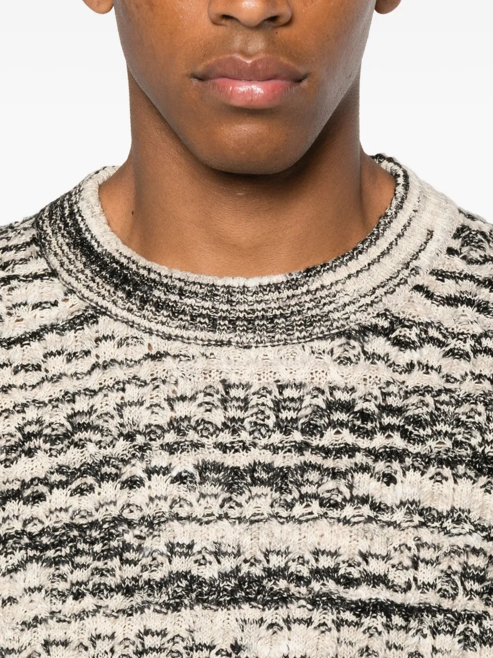 Axel Arigato marl-knit crew-neck sweater Zwart