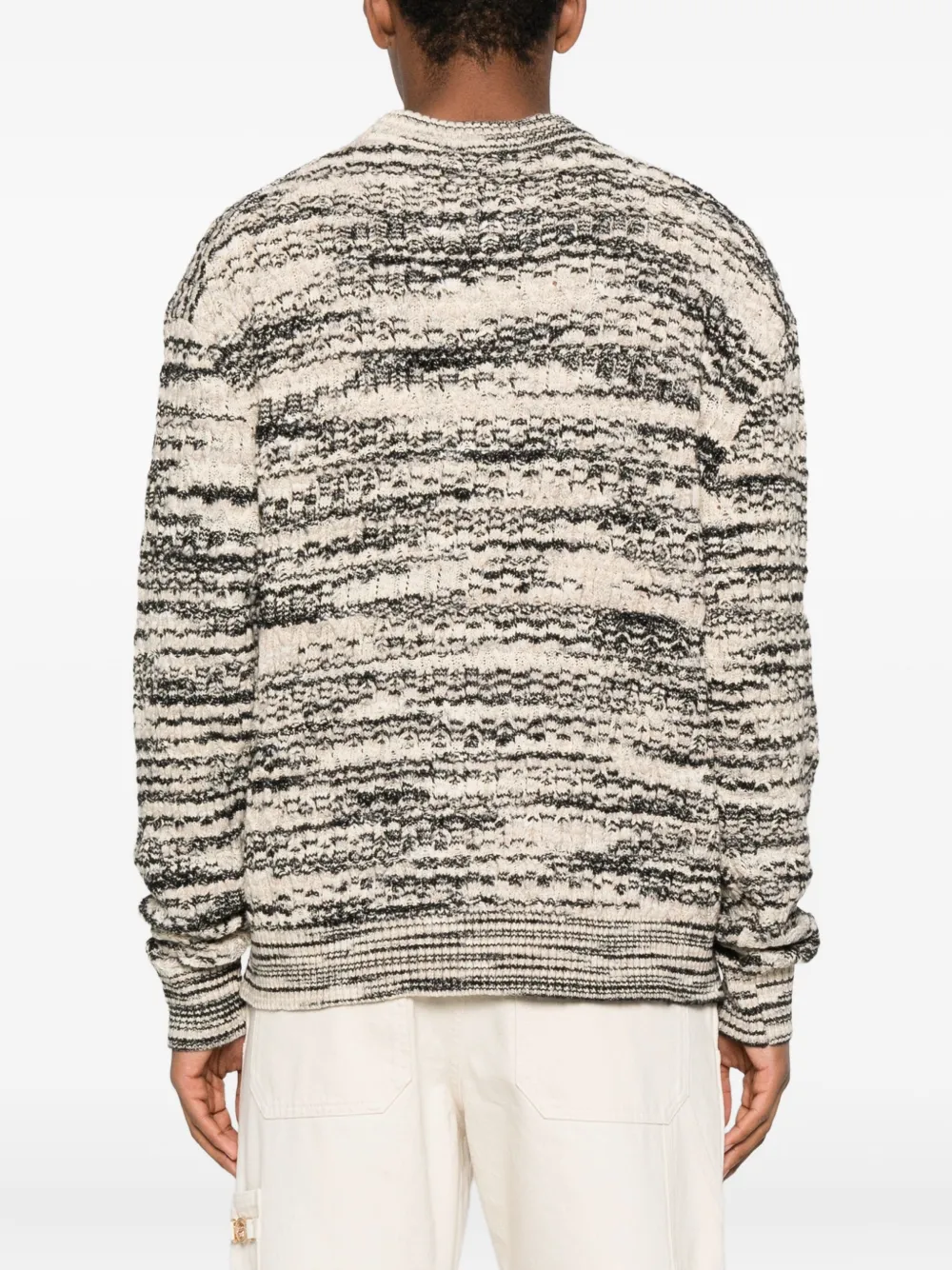 Axel Arigato marl-knit crew-neck sweater Zwart