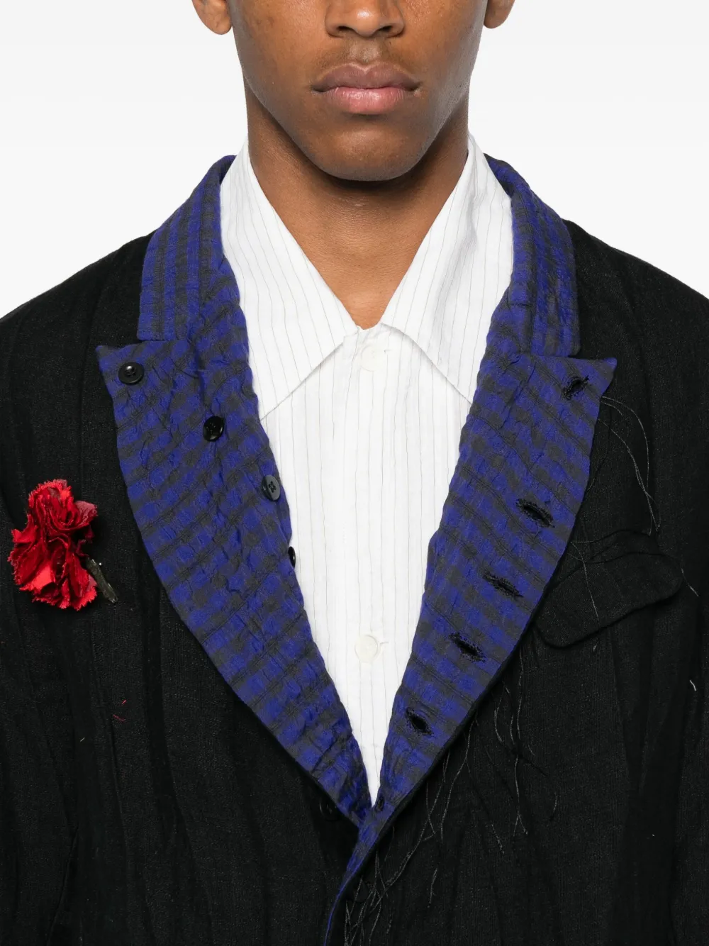 ARCHIVIO J.M. Ribot Gewatteerde blazer verfraaid met rozen Zwart
