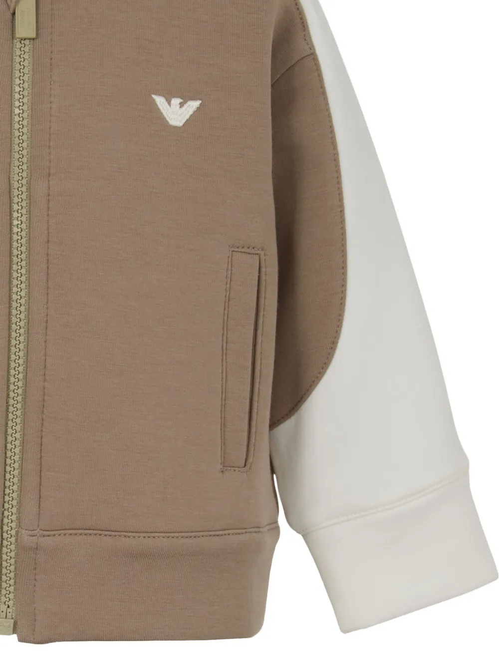 Emporio Armani Kids Hoodie met colourblocking Bruin