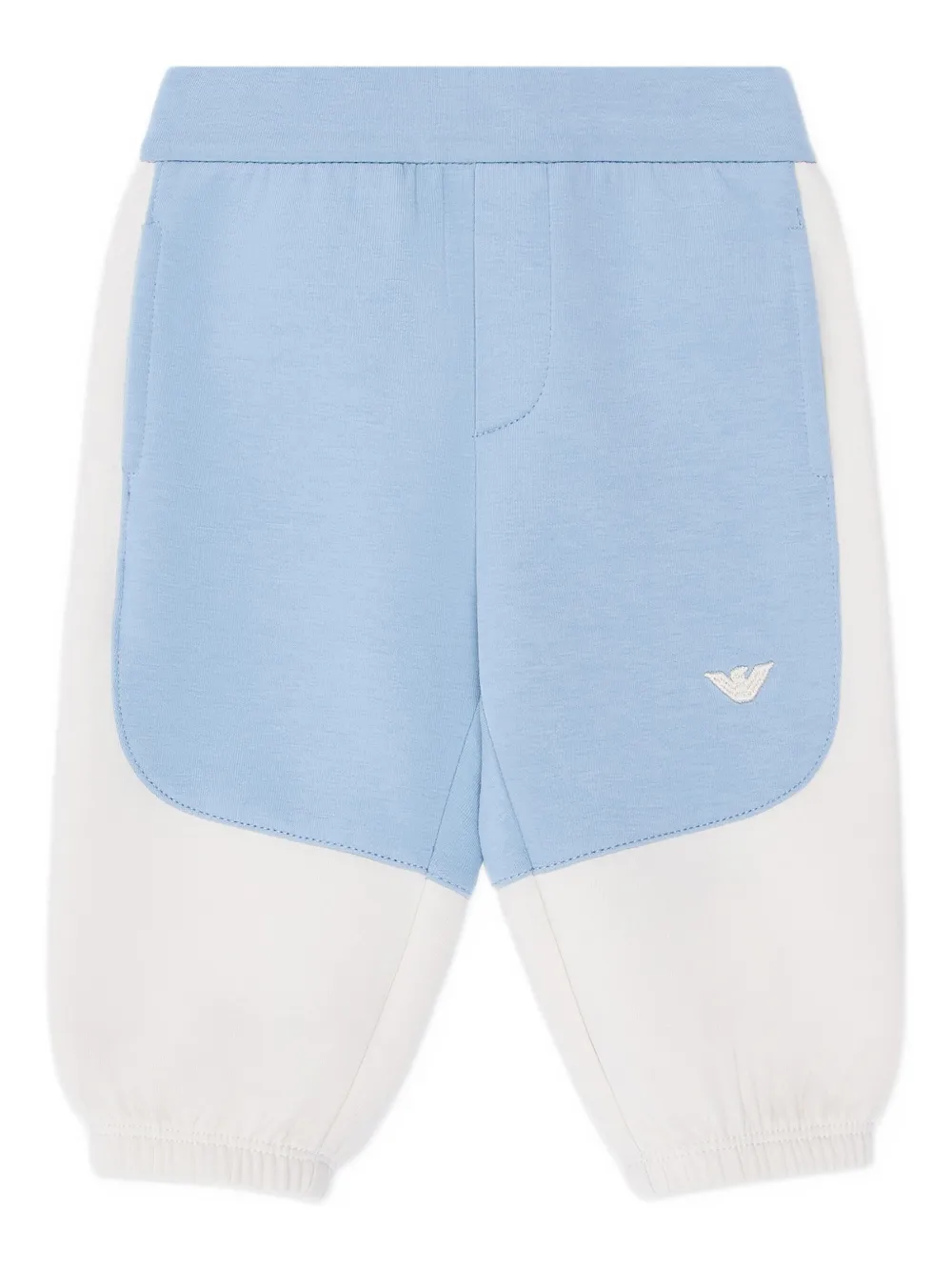 Emporio Ar i Kids logo-embossed trousers Blauw