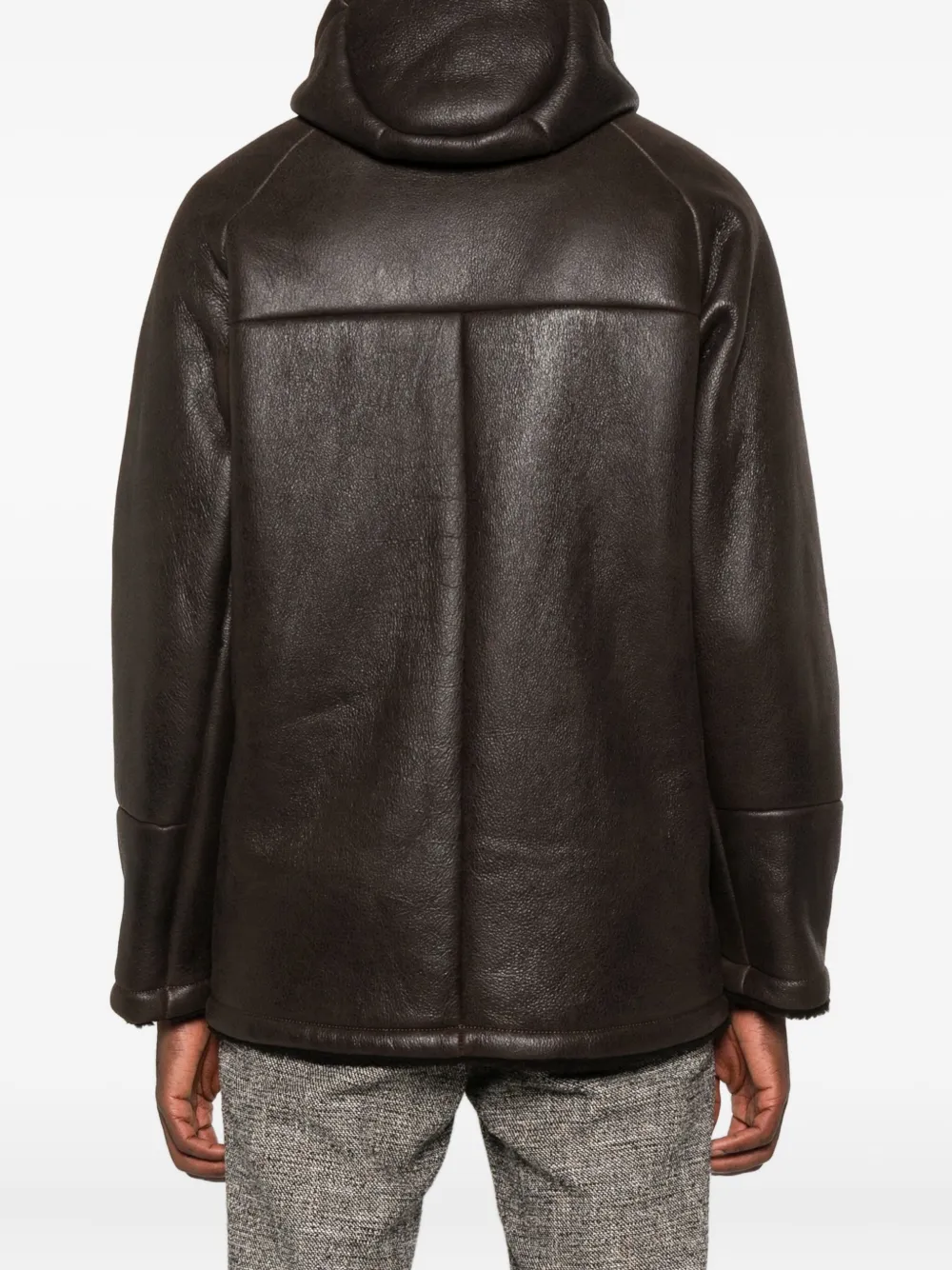 Salvatore Santoro Hooded Leather Jacket In Brown