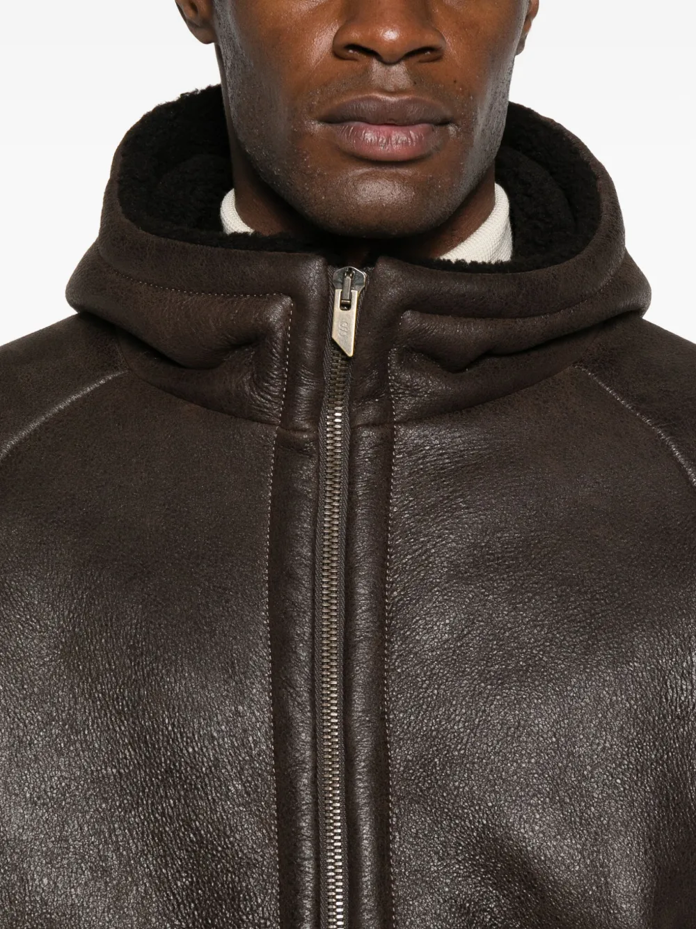 Salvatore Santoro Hooded Leather Jacket In Brown