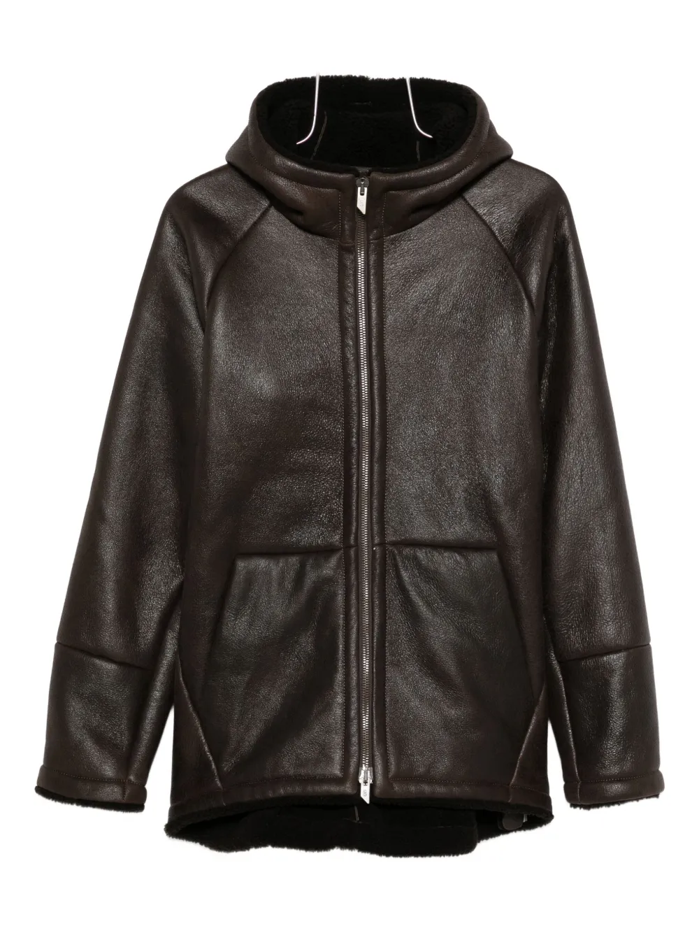 Salvatore Santoro Hooded Leather Jacket In Brown
