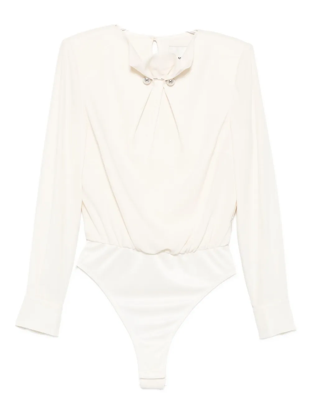 Roland Mouret Button-embellished Bodysuit In Neutral
