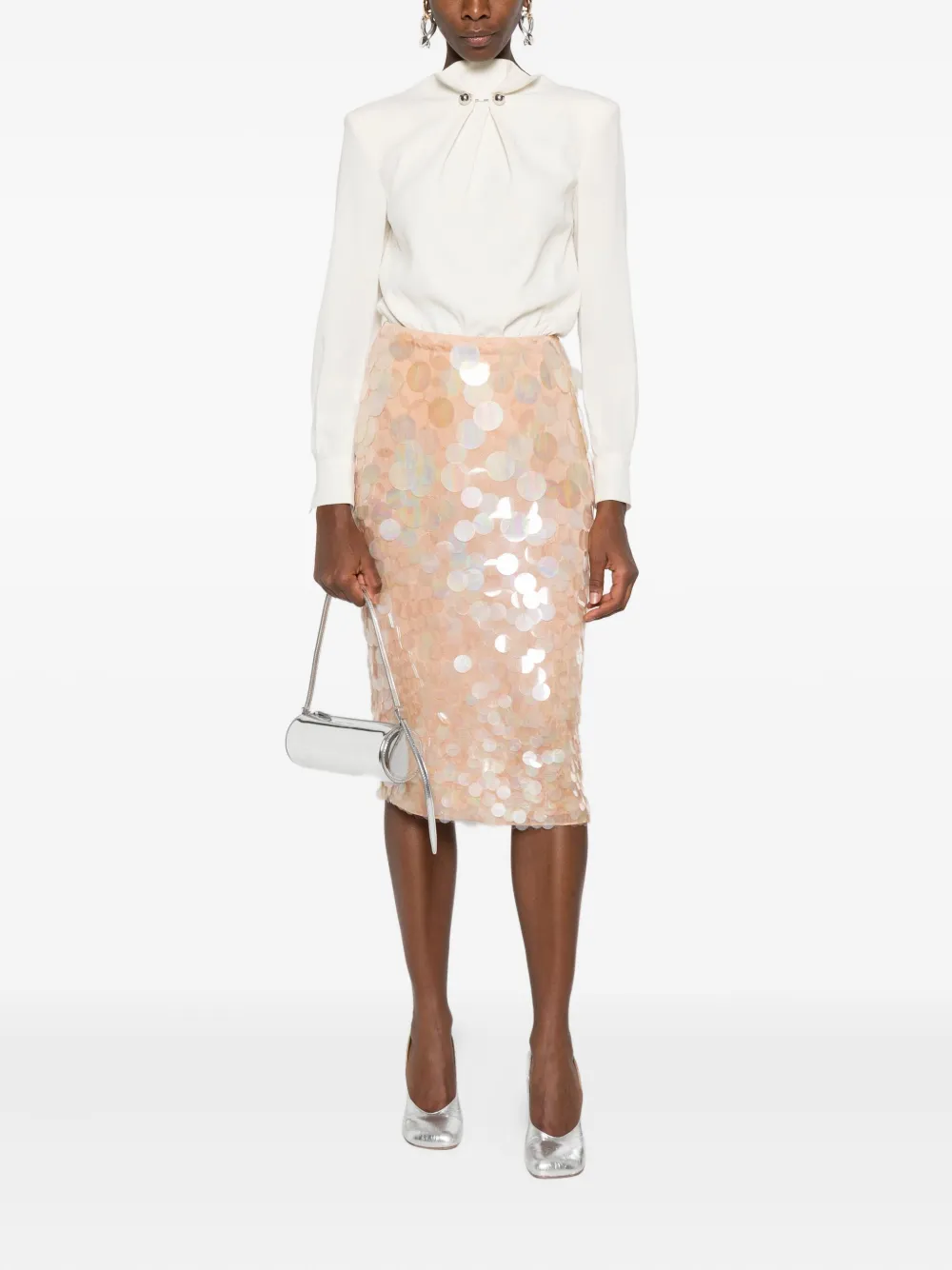 Roland Mouret button-embellished bodysuit - Beige
