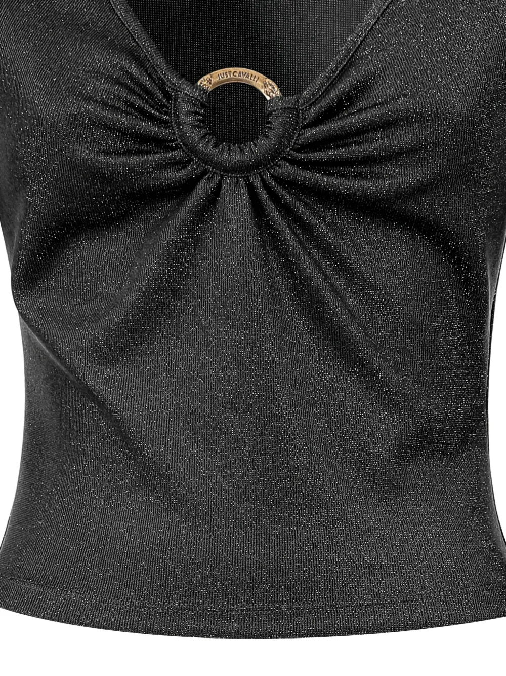 Just Cavalli T-shirt met ring detail Zwart