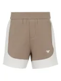 Emporio Armani Kids panelled elasticated-waist shorts - Brown