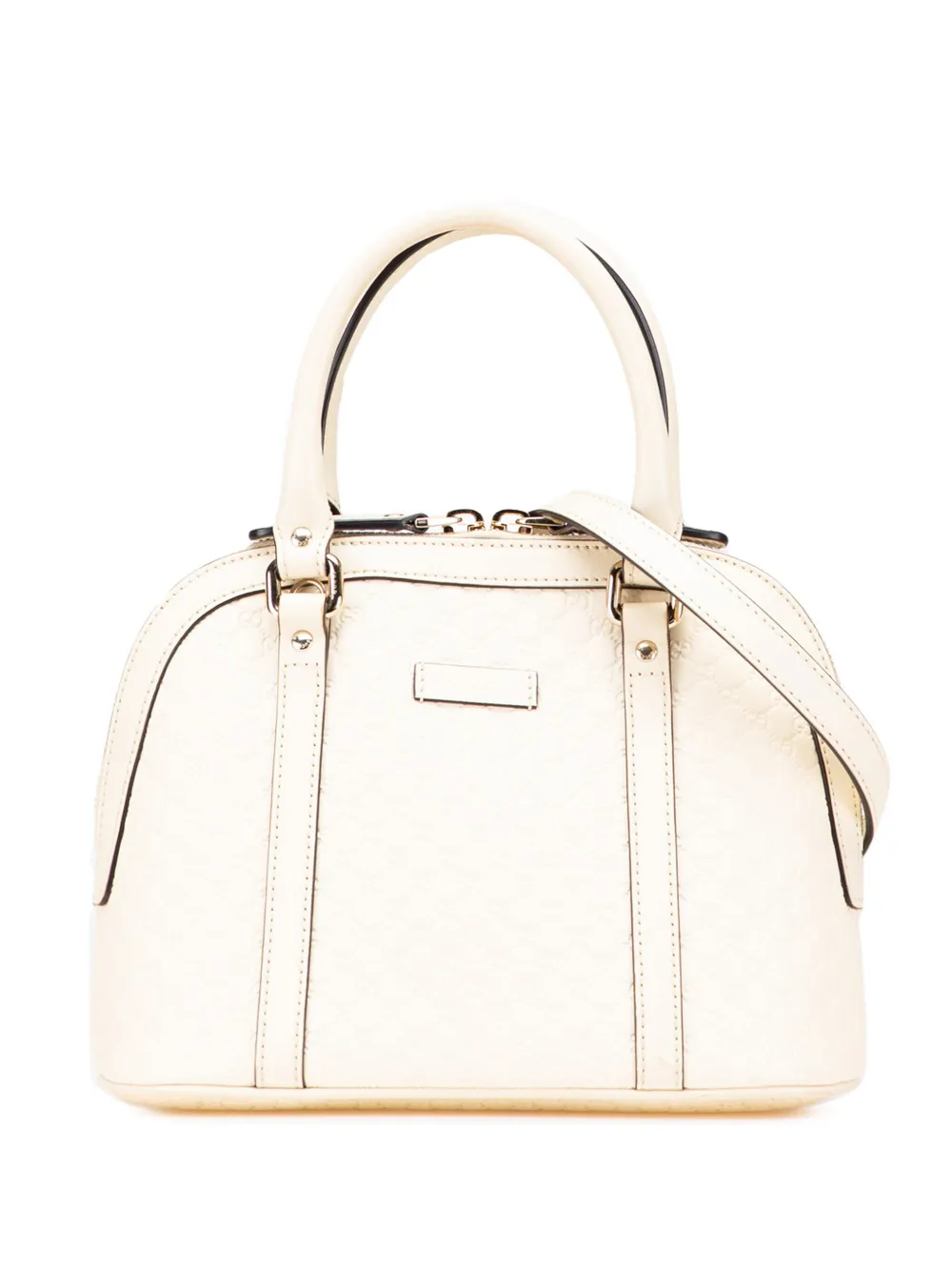 Gucci Pre-Owned 2000-2015 ミニ マイクログッチシマ ドーム サッチェルバッグ - ホワイト Gucci Pre-Owned 2000-2015 ミニ マイクログッチシマ ドーム サッチェルバッグ - ホワイト