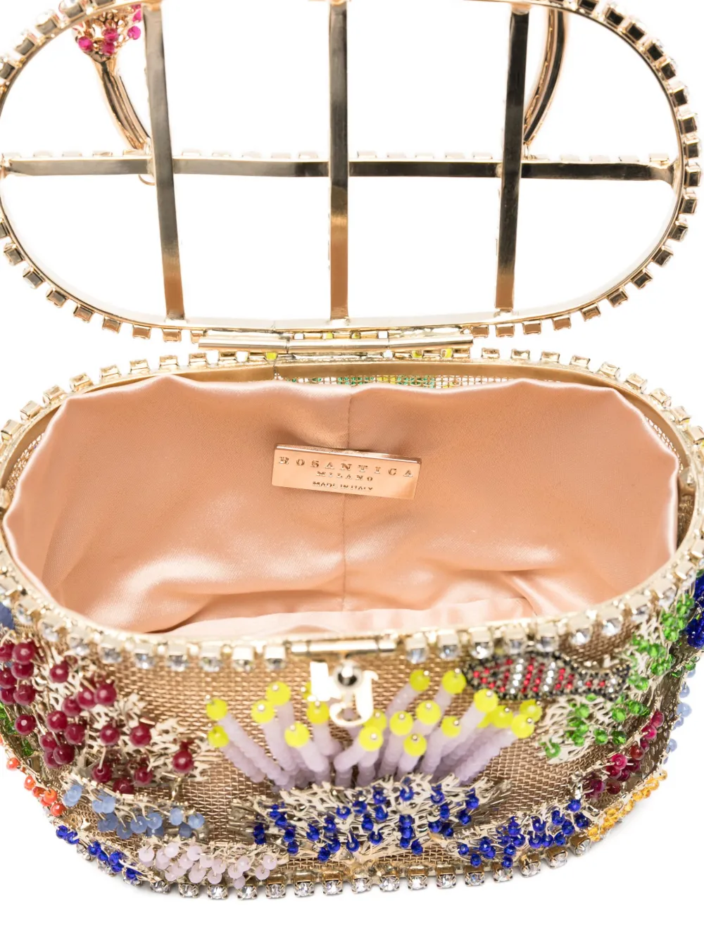 Rosantica Holli Marina mini bucket-tas met kralen Blauw