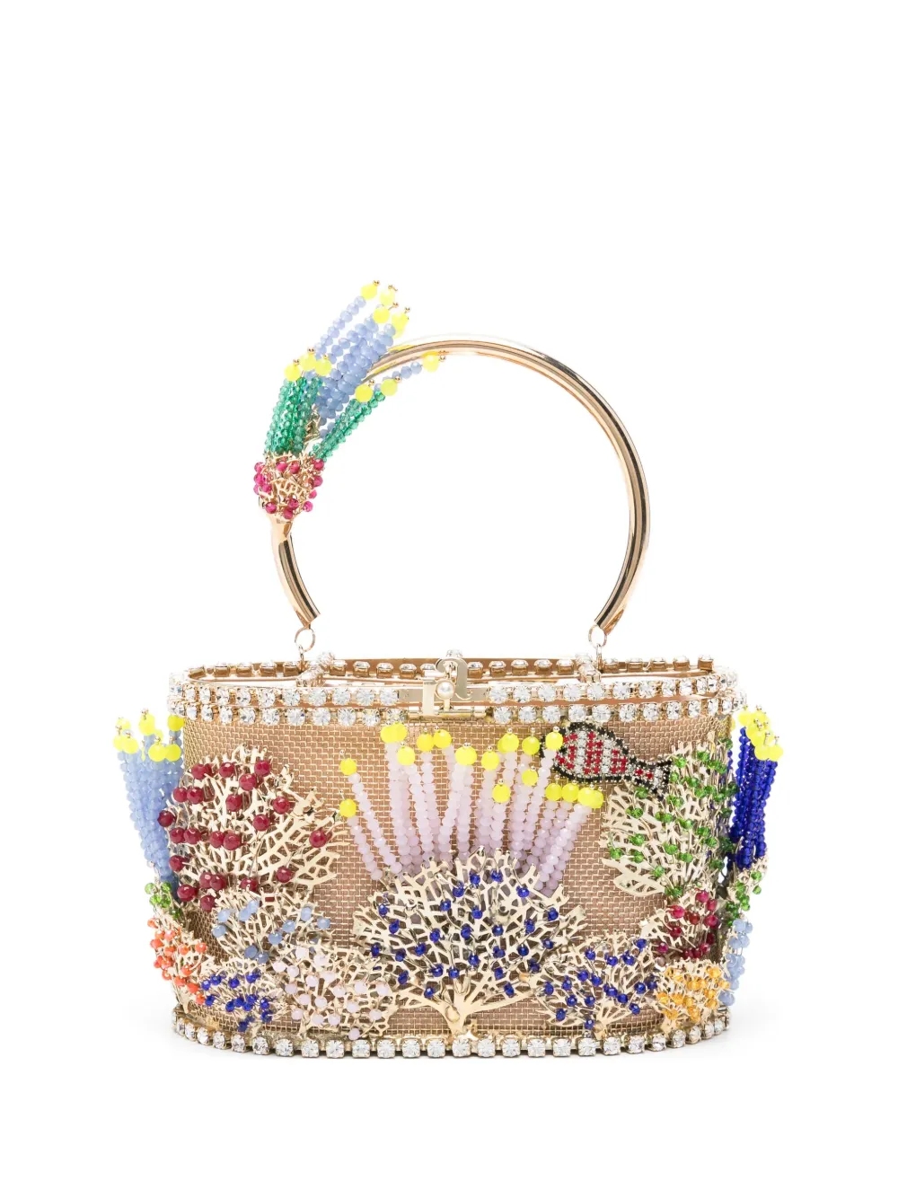 Rosantica mini Holli Marina beaded bucket bag - ブルー Rosantica mini Holli Marina beaded bucket bag - ブルー