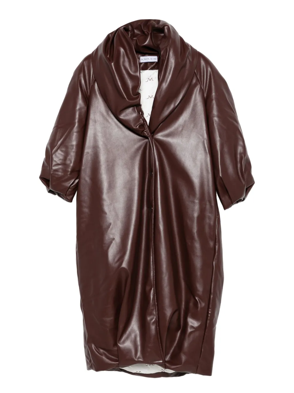 Rowen Rose short-sleeve long coat | Brown | Image 1