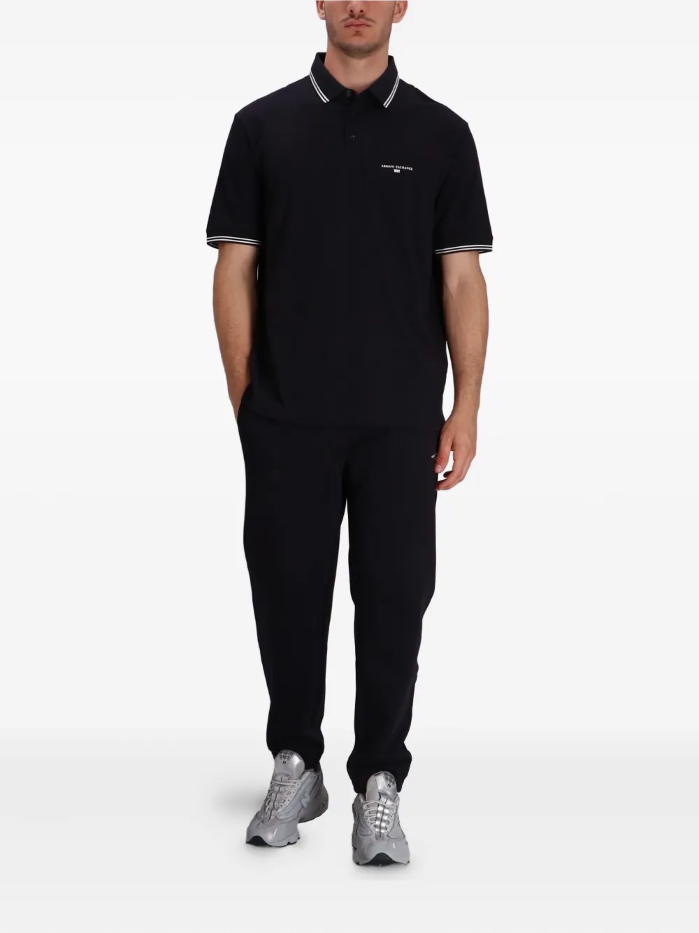 Armani Exchange Katoenen poloshirt - Zwart