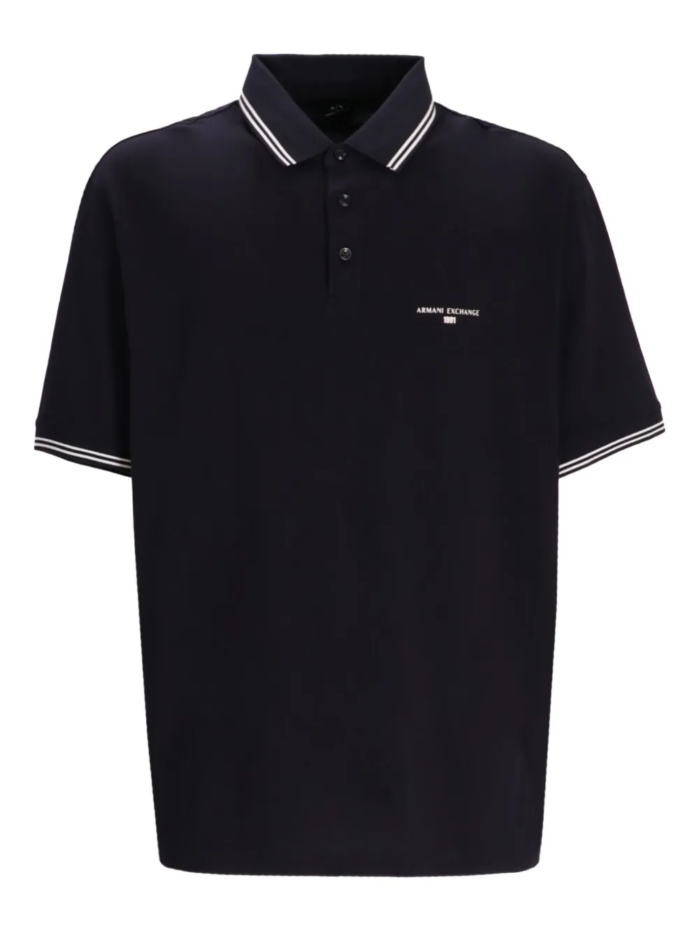 tipped-collar cotton polo shirt