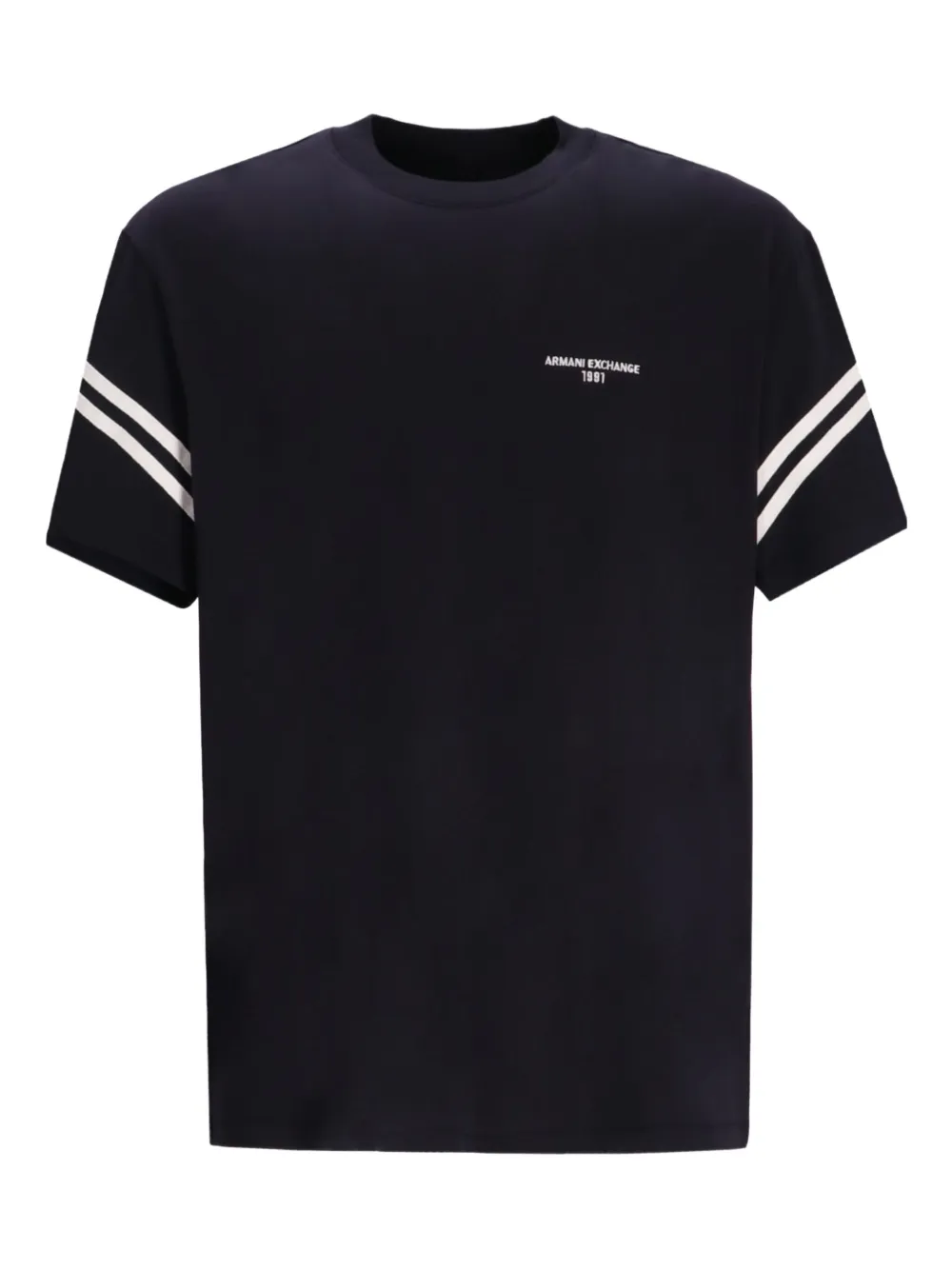 sleeve-stripe cotton T-shirt