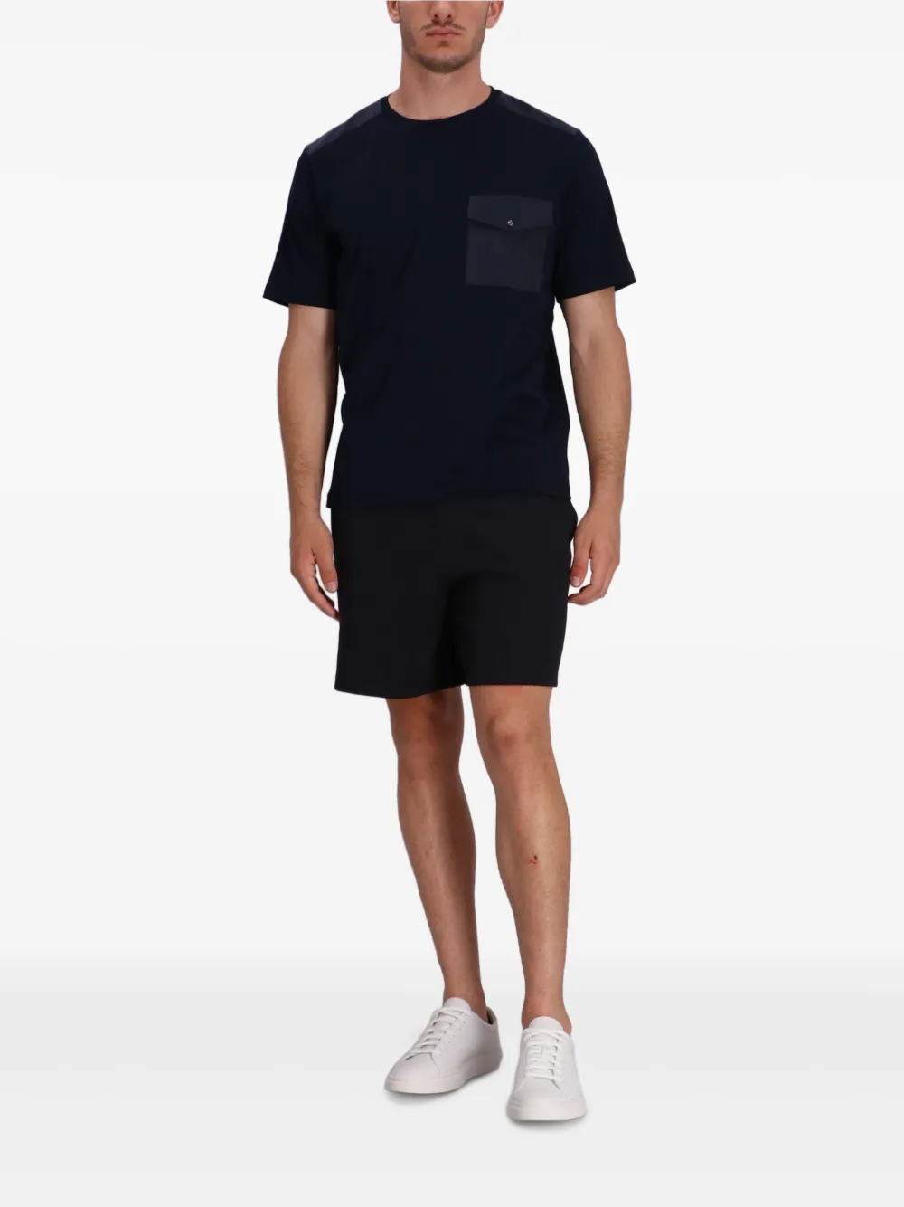 Herno T-shirt met zakdetail - Blauw