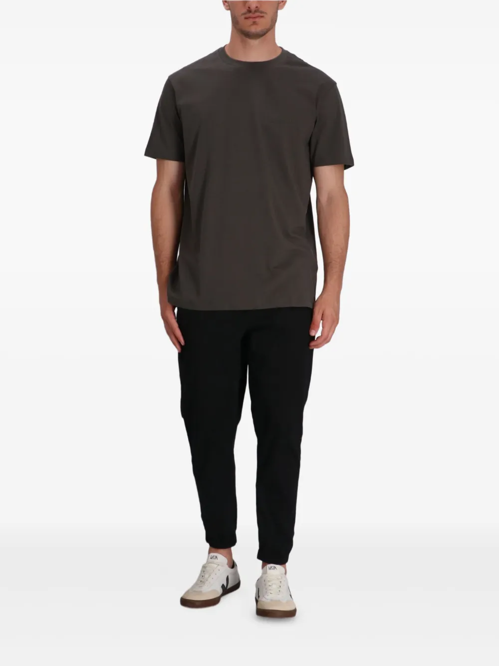 Armani Exchange Katoenen T-shirt met geborduurd logo Bruin