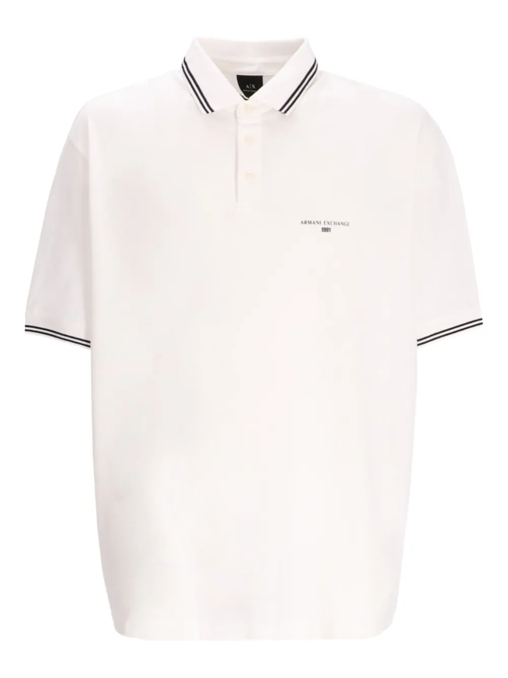 Armani Exchange tipped-collar polo shirt Wit