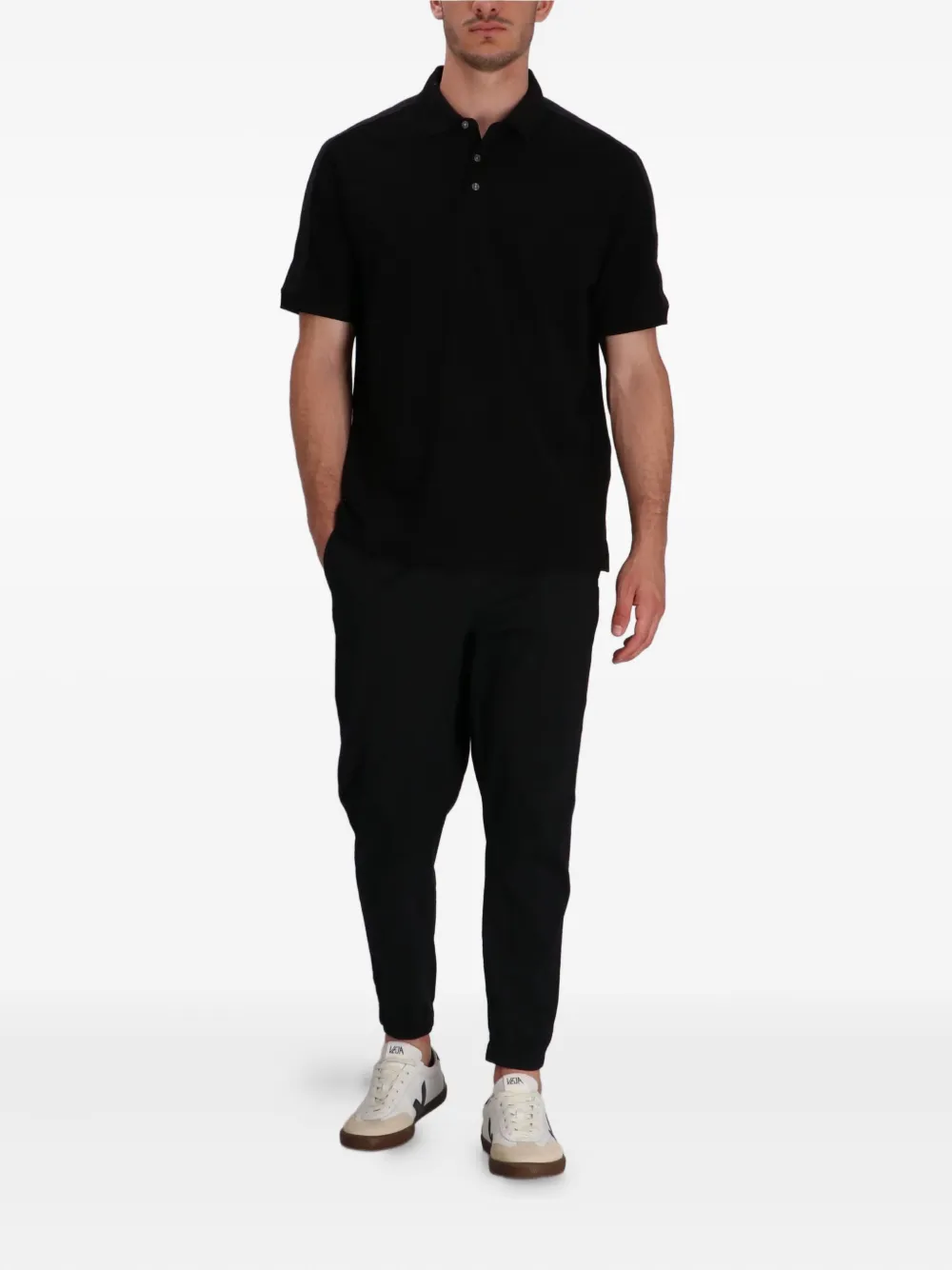 Armani Exchange Poloshirt met vlakken Zwart