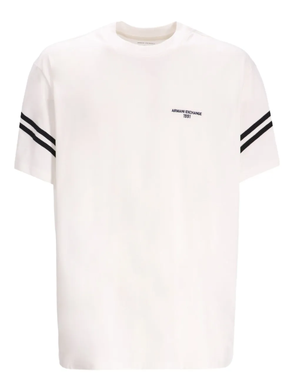 Armani Exchange stripe-detail cotton T-shirt Wit