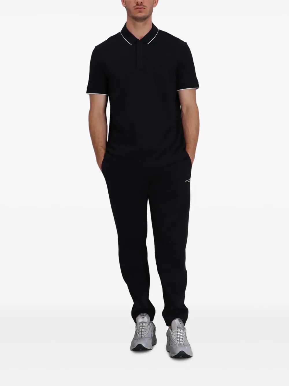 Armani Exchange Poloshirt met contrasterende kraag Blauw
