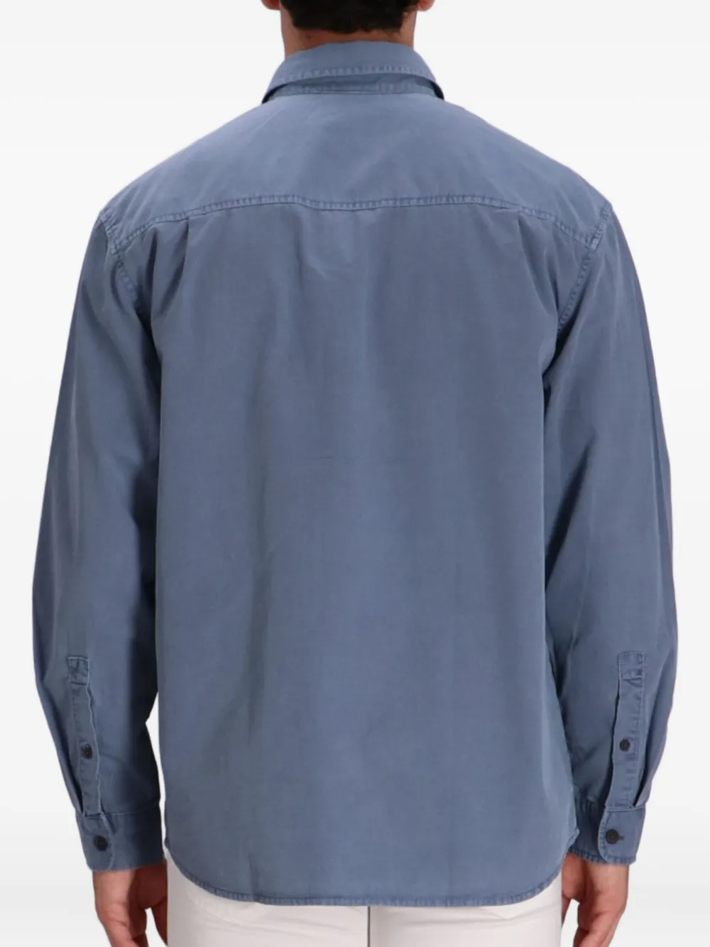 Emporio Armani Katoenen shirtjack met dubbele zak Blauw