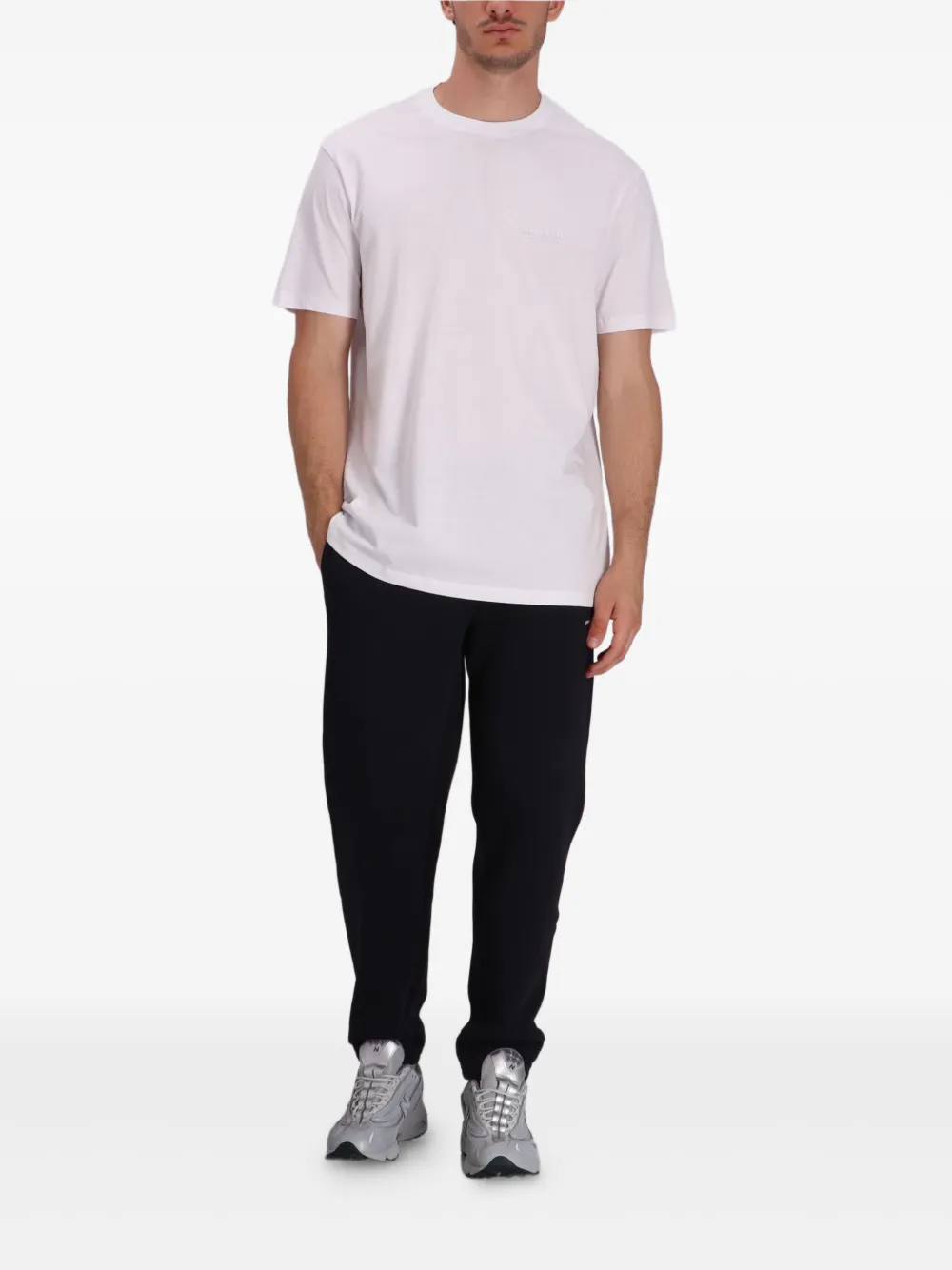 Armani Exchange Katoenen T-shirt met geborduurd logo - Wit