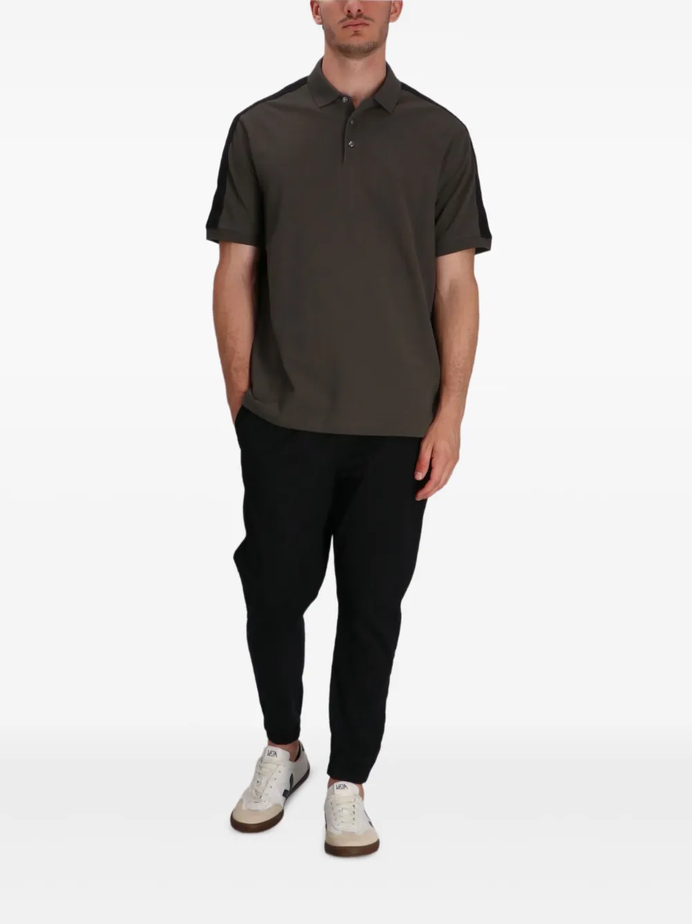 Armani Exchange Poloshirt met vlakken - Bruin