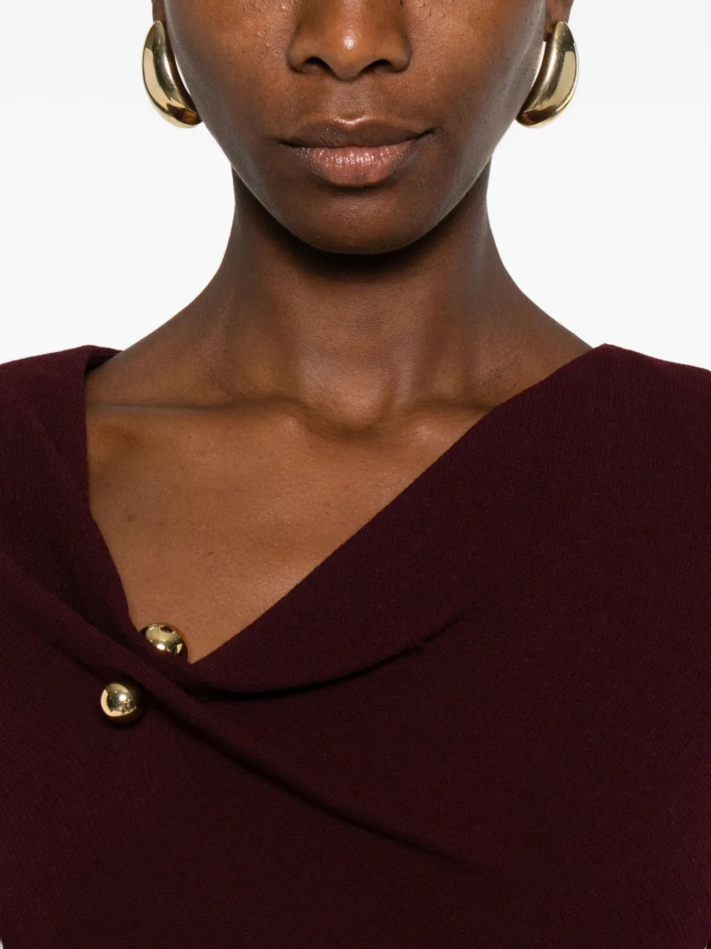 Roland Mouret Jurk met ceintuur en col Rood