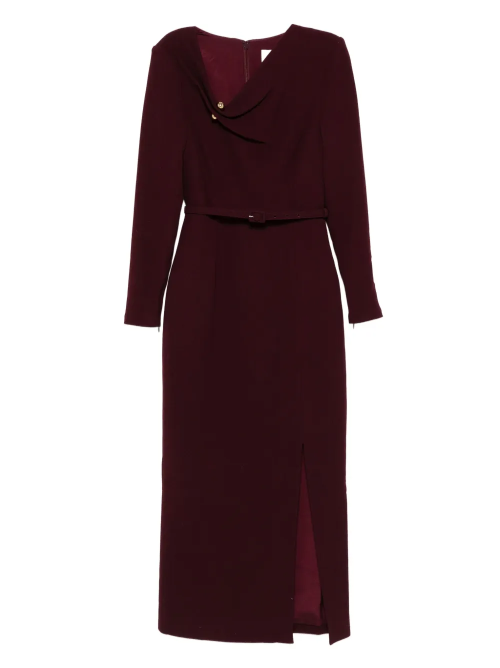 Roland Mouret Jurk met ceintuur en col Rood