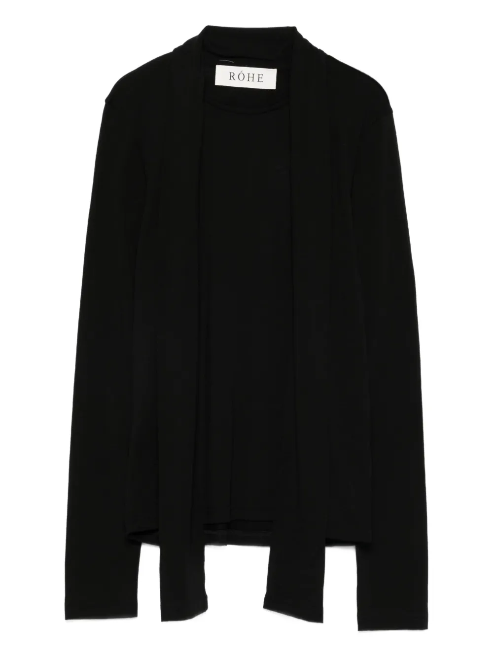Róhe long-sleeved open-front cardigan | Black | Image 1