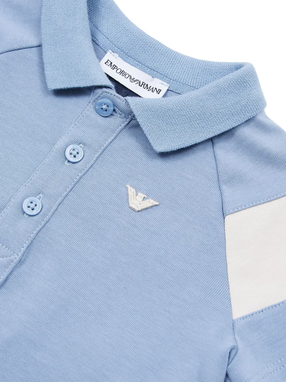 Emporio Armani Kids embroidered-logo polo shirt Blauw