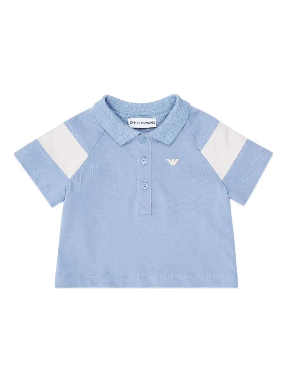 Emporio Ar i Kids embroidered-logo polo shirt Blauw