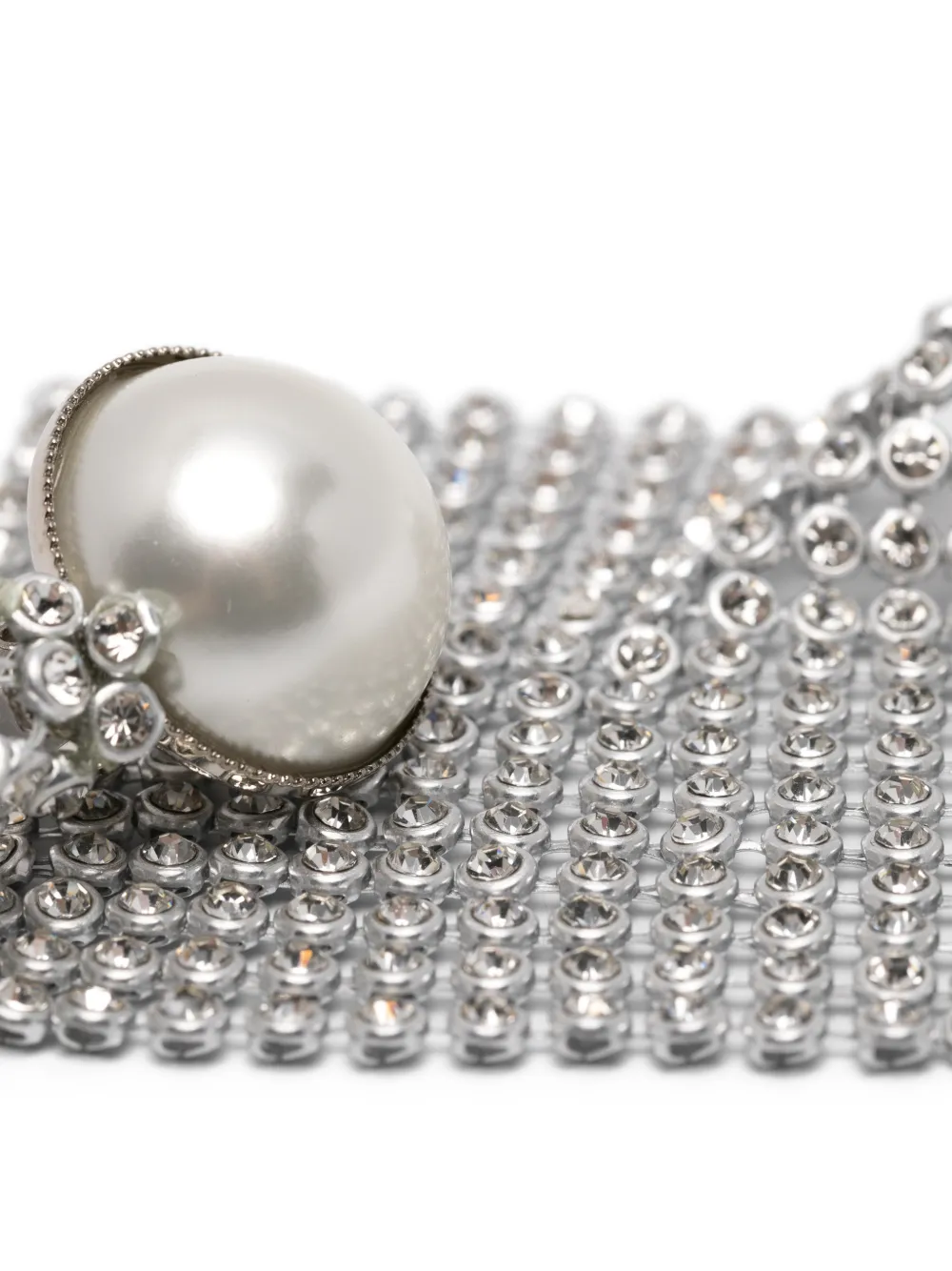  Rosantica Frizz Embellished Clip-on Earrings - Silver 