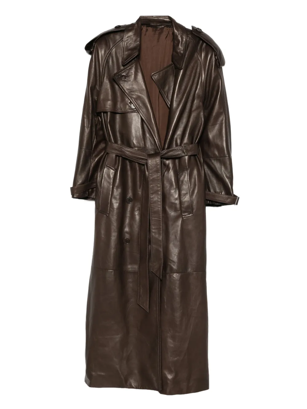 Salvatore Santoro double-breasted leather coat – Brown