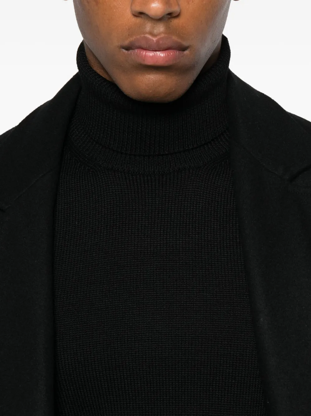 Roberto Collina turtleneck merino wool sweater Zwart