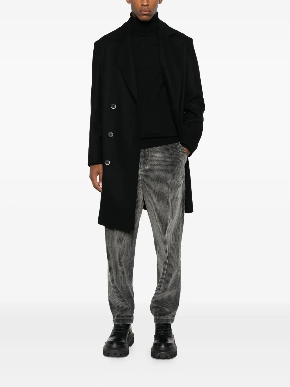 Roberto Collina turtleneck merino wool sweater Zwart