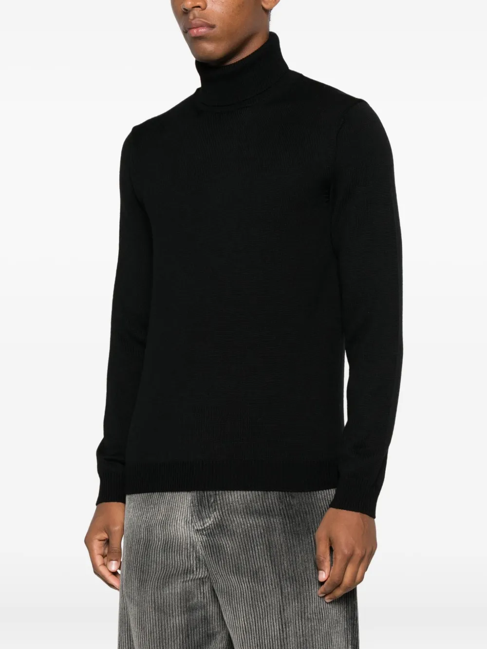 Roberto Collina turtleneck merino wool sweater Zwart