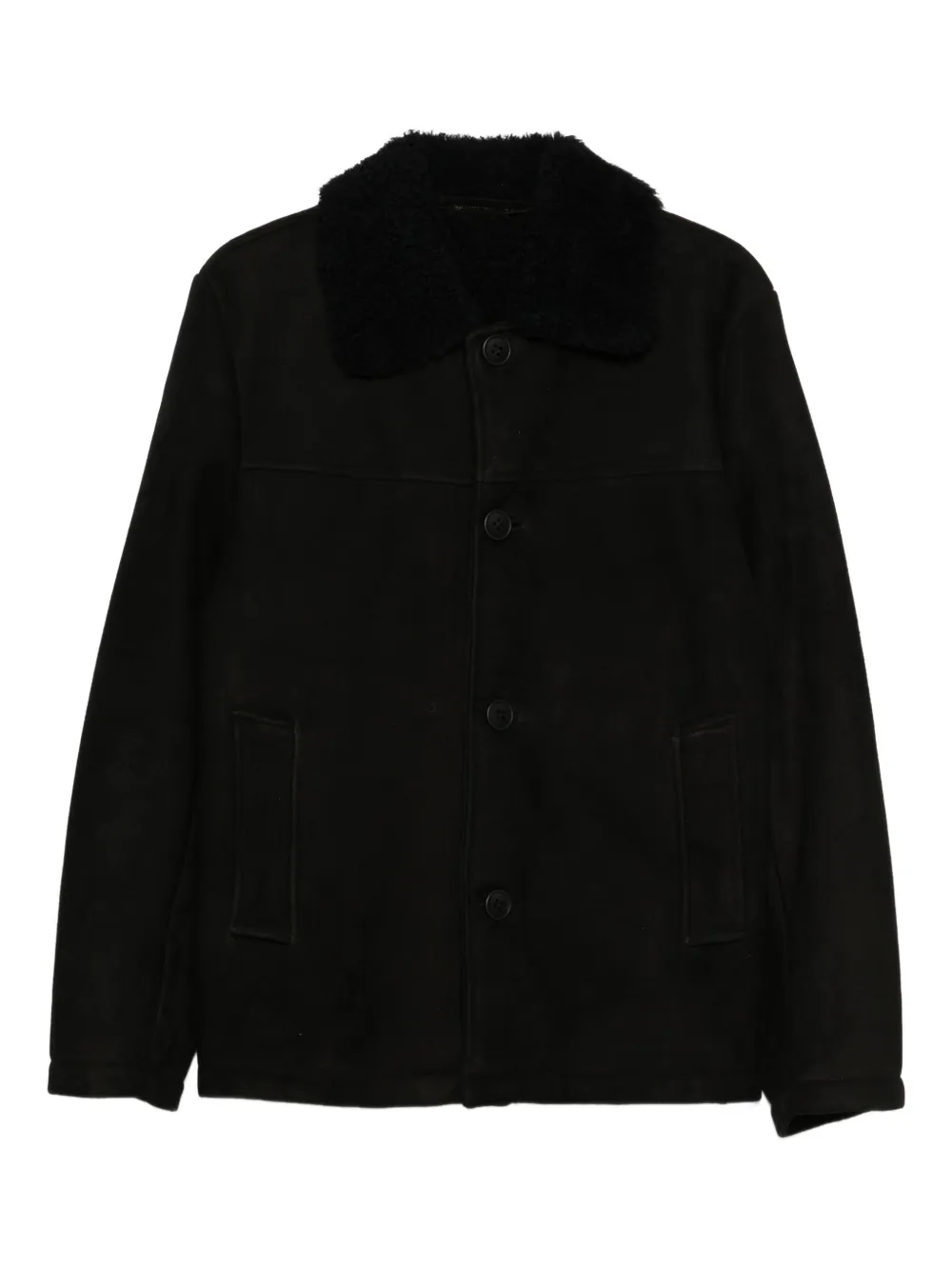 Salvatore Santoro Shearling-collar Coat In Black