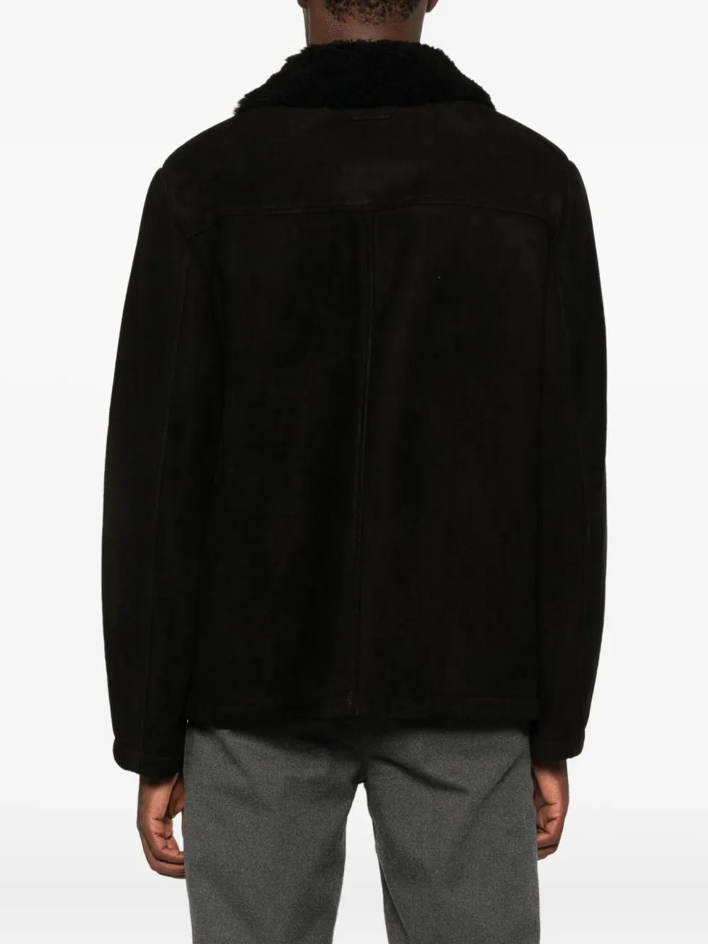 Salvatore Santoro Shearling-collar Coat In Black