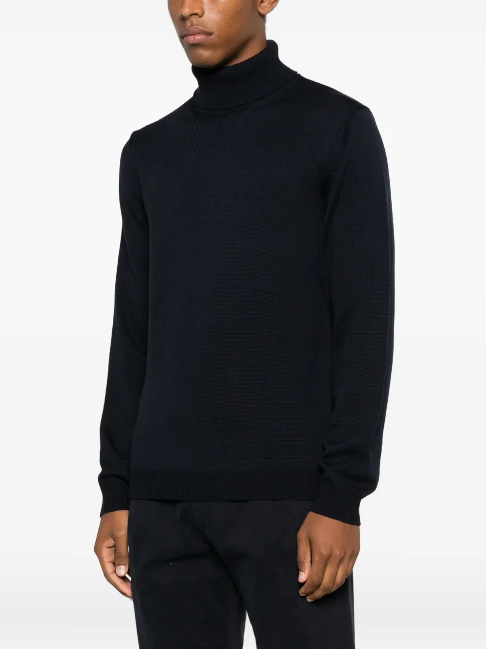 Roberto Collina turtleneck merino wool sweater Blauw