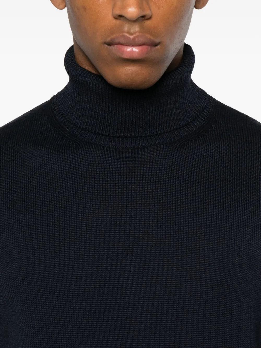 Roberto Collina turtleneck merino wool sweater Blauw
