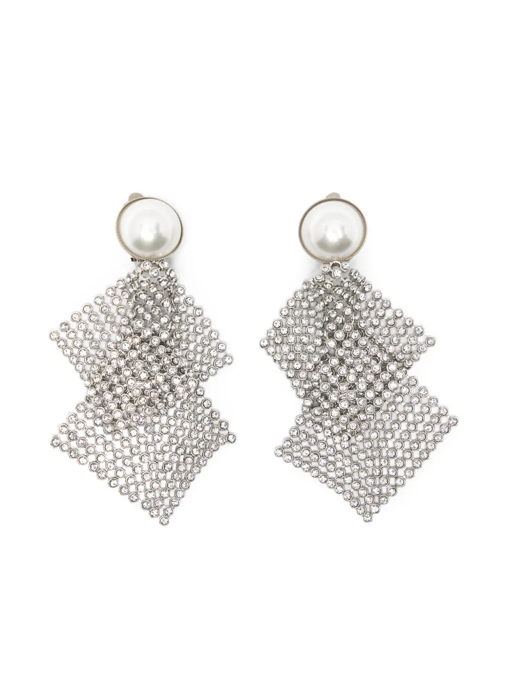 Rosantica Frizz embellished clip-on earrings - Silver