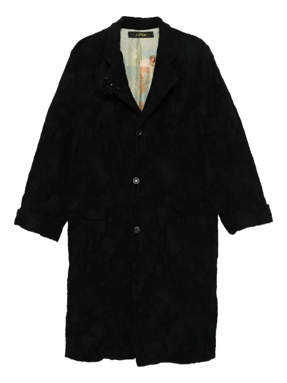 ARCHIVIO  J.M. Ribot textured button-fastening coat | Black | Image 1