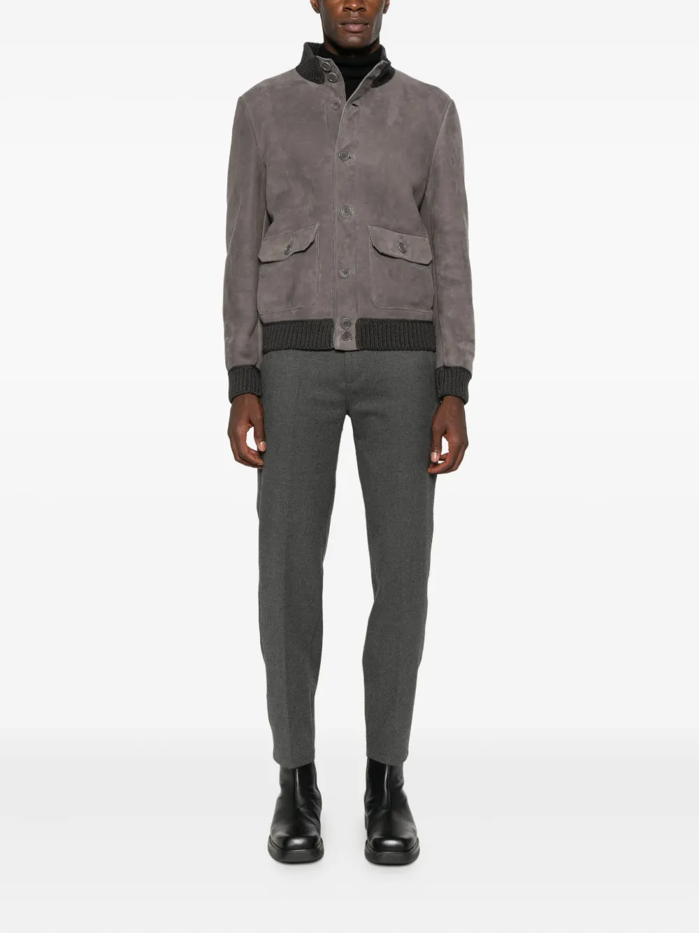 Salvatore Santoro ribbed-trim bomber jacket | Leather Jackets | Image 2