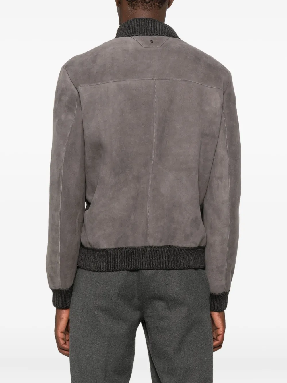 Salvatore Santoro Bomberjack met geribbelde afwerking Grijs