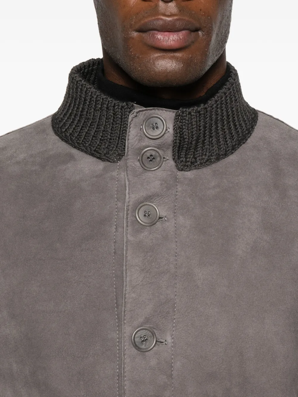 Salvatore Santoro Bomberjack met geribbelde afwerking Grijs