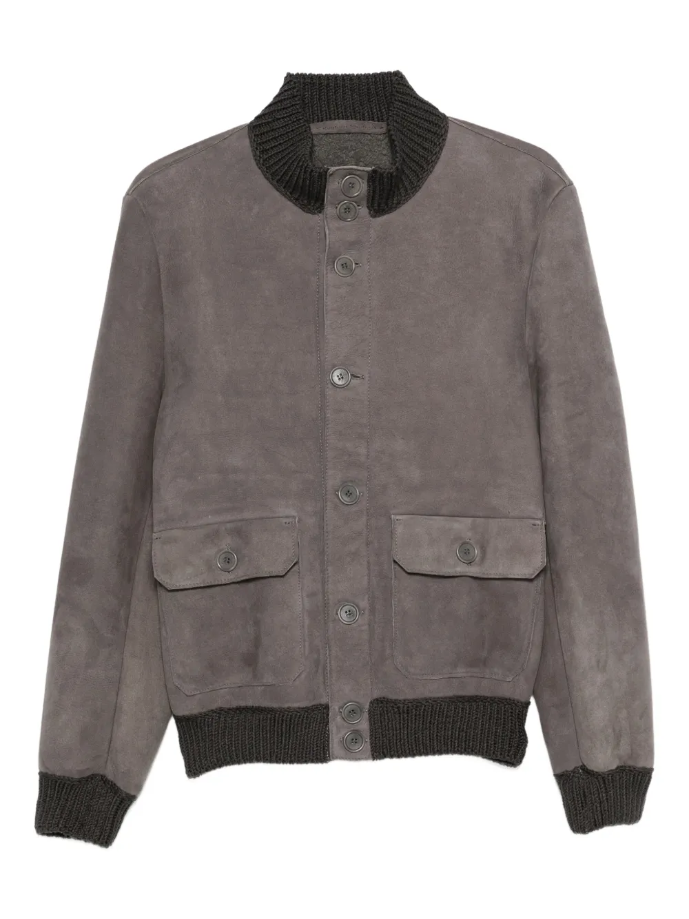 Salvatore Santoro ribbed-trim bomber jacket | Grey | Image 1