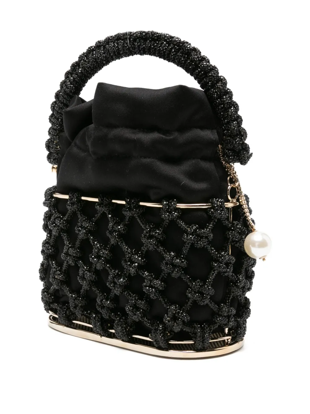 Rosantica Holli Nodi mini bucket-tas verfraaid met kralen Zwart